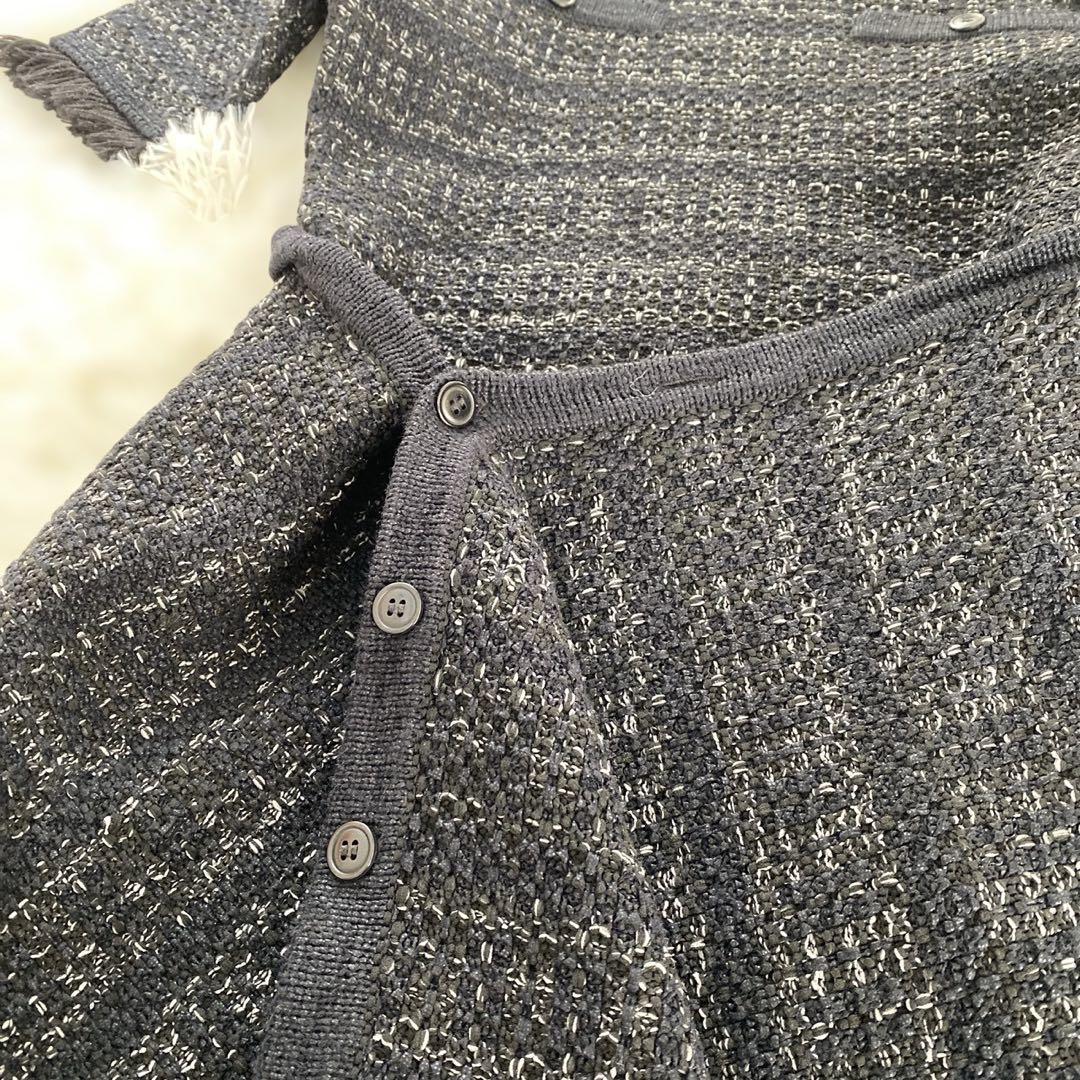 完売美品L’AUBE BLANC Tweed knit Wrap dress