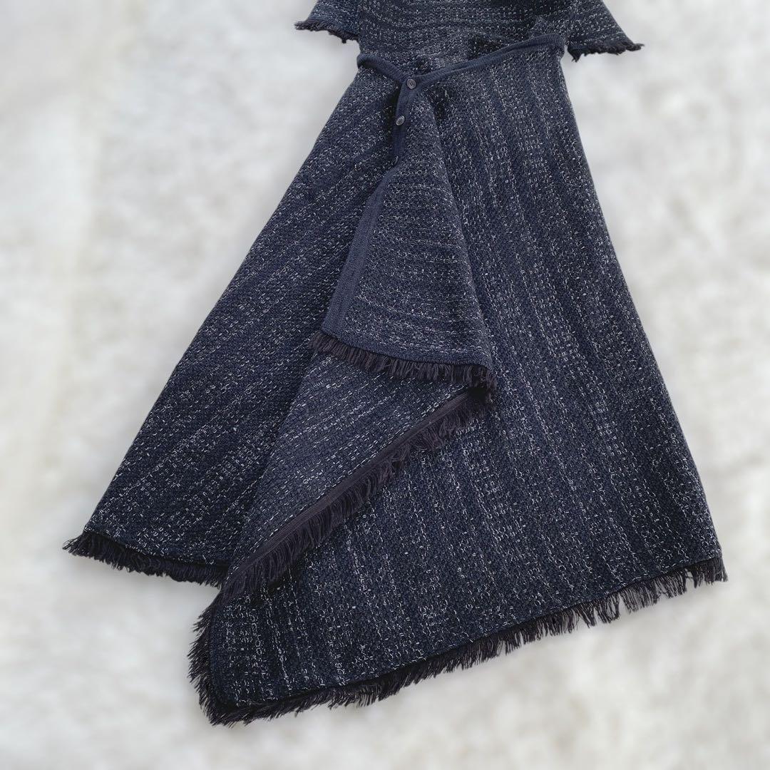 完売美品L’AUBE BLANC Tweed knit Wrap dress