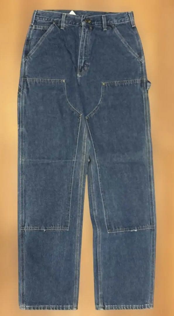 希少90's USA製 Carharttダブルニー デニム32x34 未使用