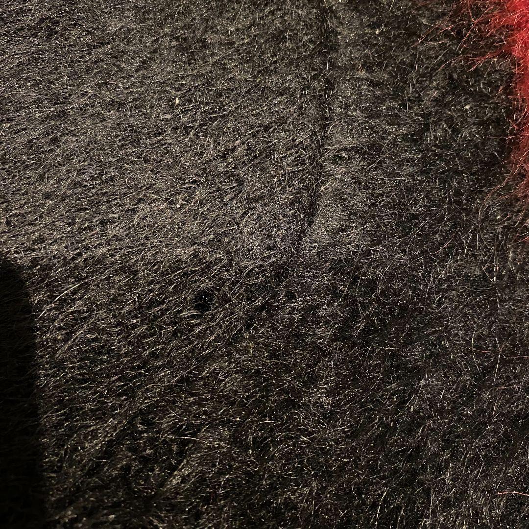 60s　ビンテージ　モヘア　ブラック　毛足長