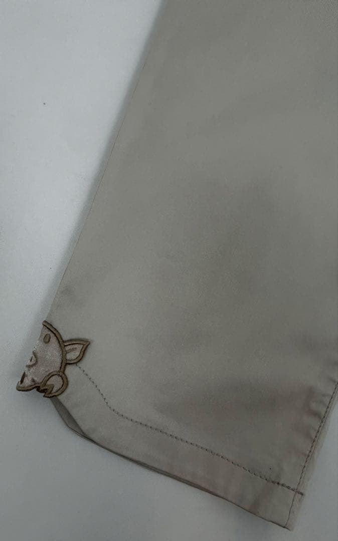 ★推薦必見【アルベロベロ】ストレッチクロプトパンツ　裾モチーフビーズ加工　M