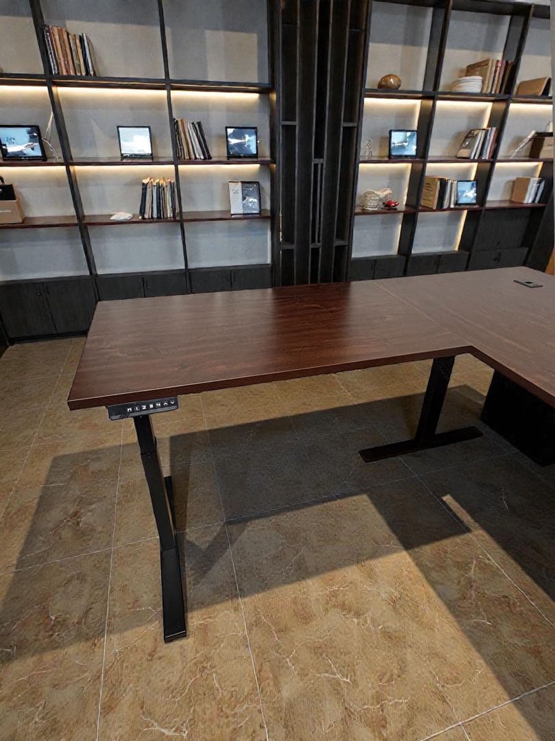 あーちゃん　L字型電動昇降デスク(ブラウン)