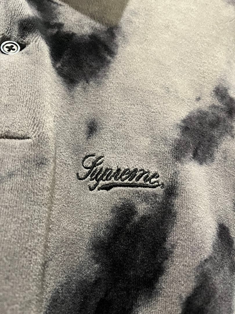 Supreme Bleached Velour L/S Polo ブラック