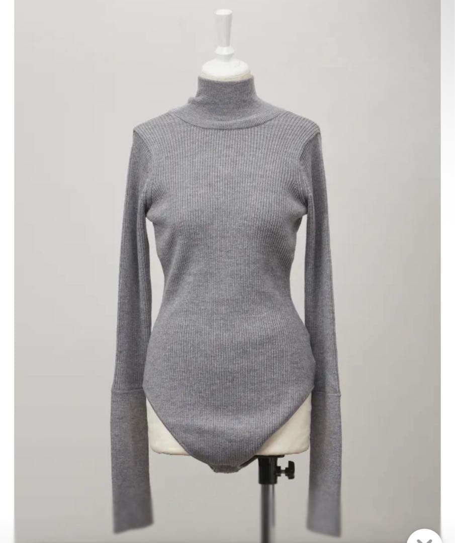 Rosarymoon BackRibbonRibLeotard グレー