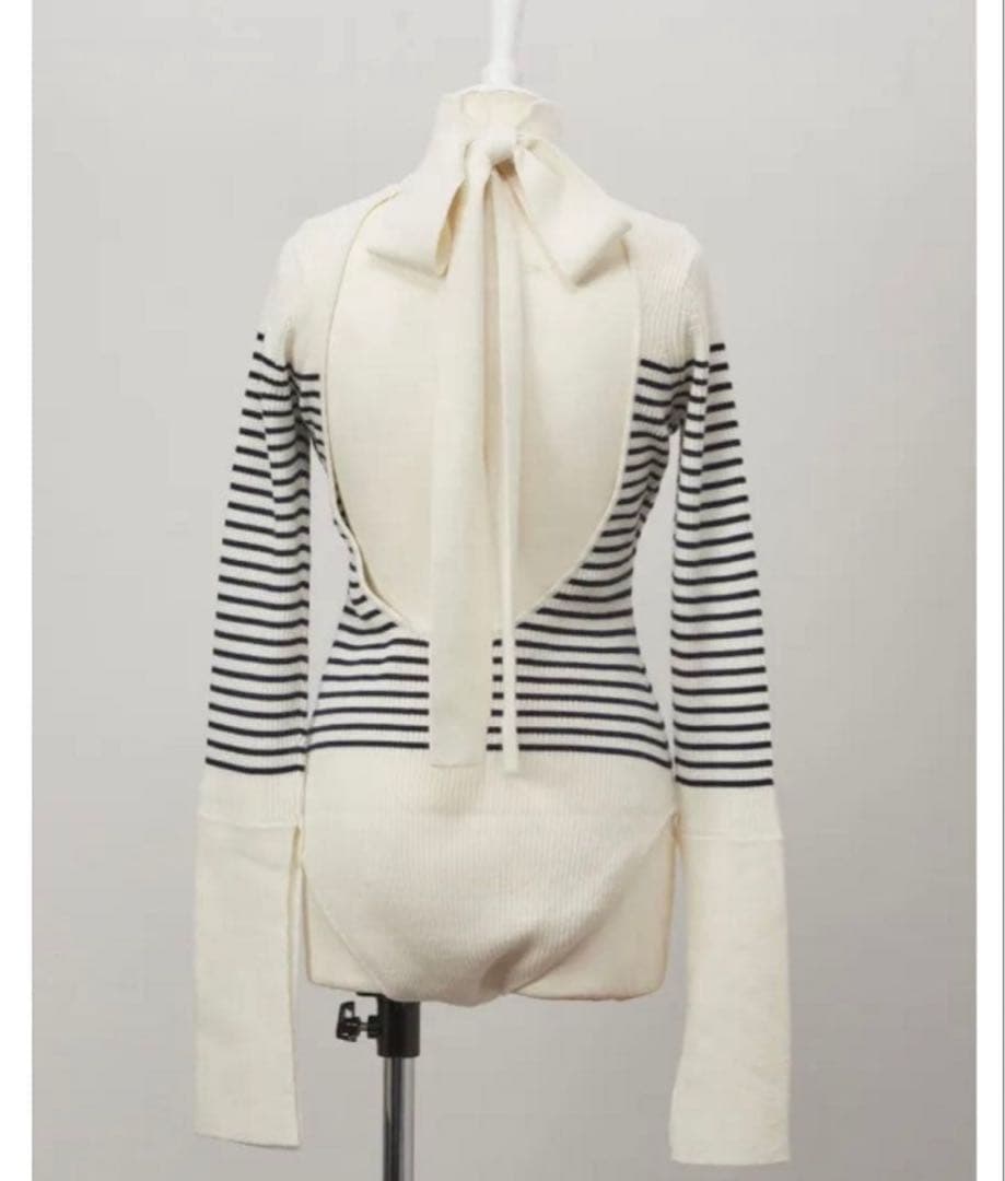 Rosarymoon BackRibbonRibLeotard グレー