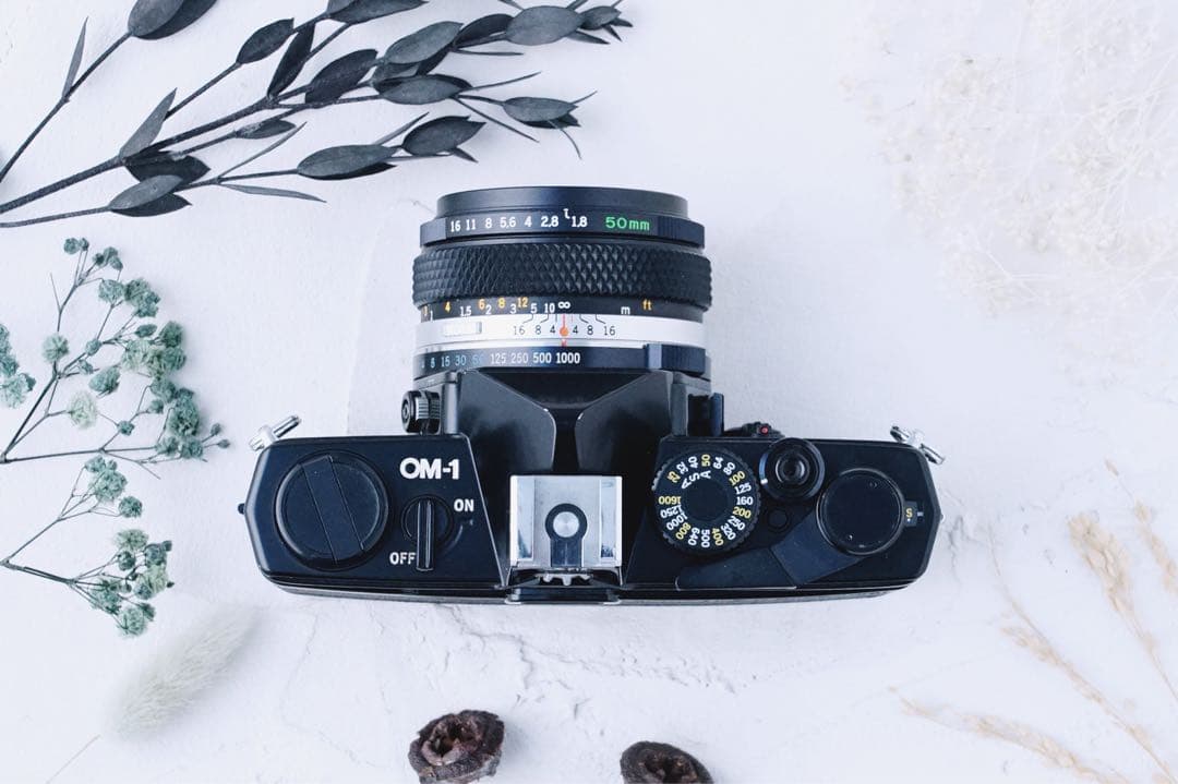 完動品、整備済◉Olympus OM-1 単焦点レンズ付き フィルムカメラ