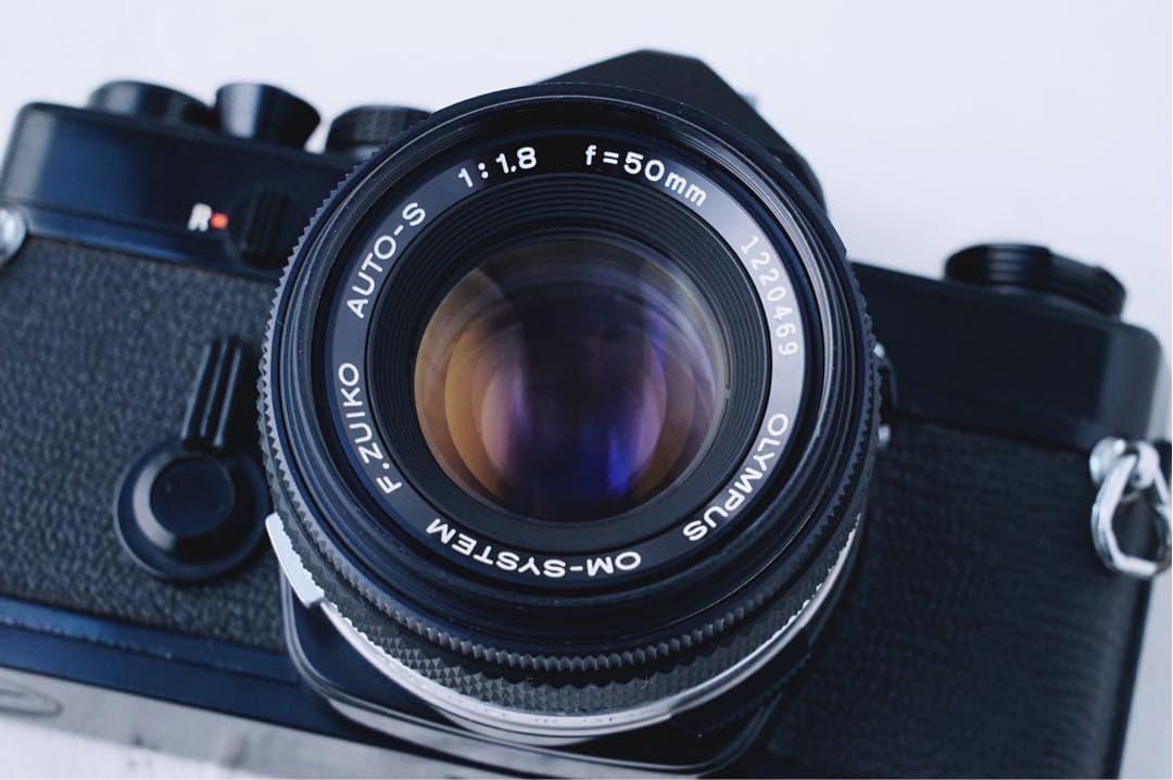 完動品、整備済◉Olympus OM-1 単焦点レンズ付き フィルムカメラ