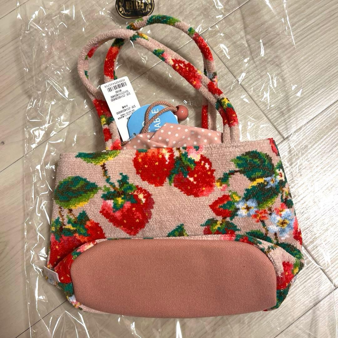 FEILER フェイラー　いちご柄 手洗い可能 バッグ　未使用品