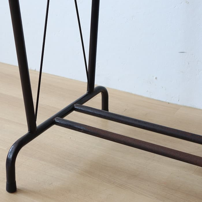 アンティーク 片袖机 レトロ 鉄脚 デスク 古家具 チーク トンボ