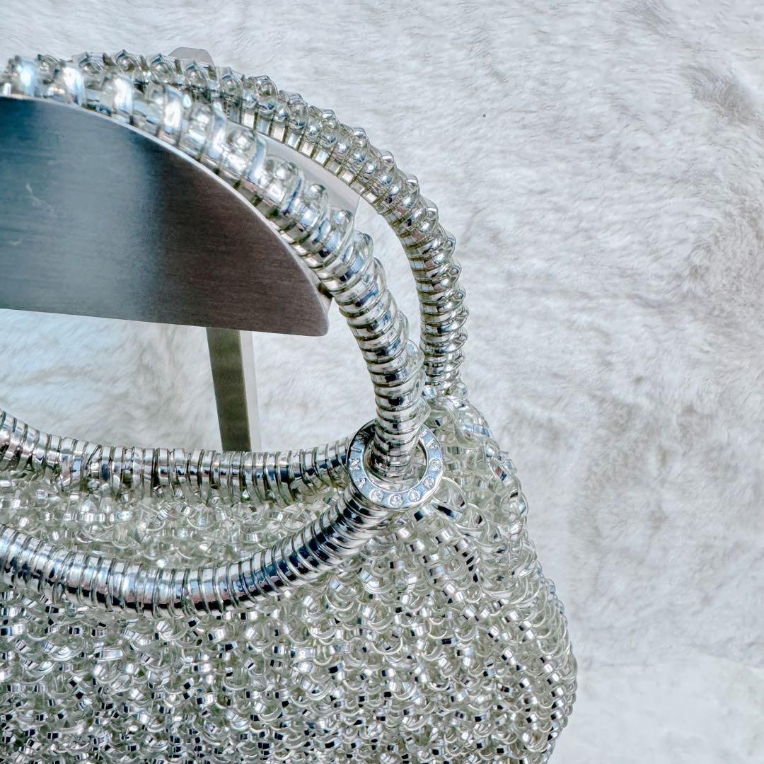 【美品】アンテプリマ ワイヤーバッグ ハンドバッグ シルバー ラウンド ミニ　銀