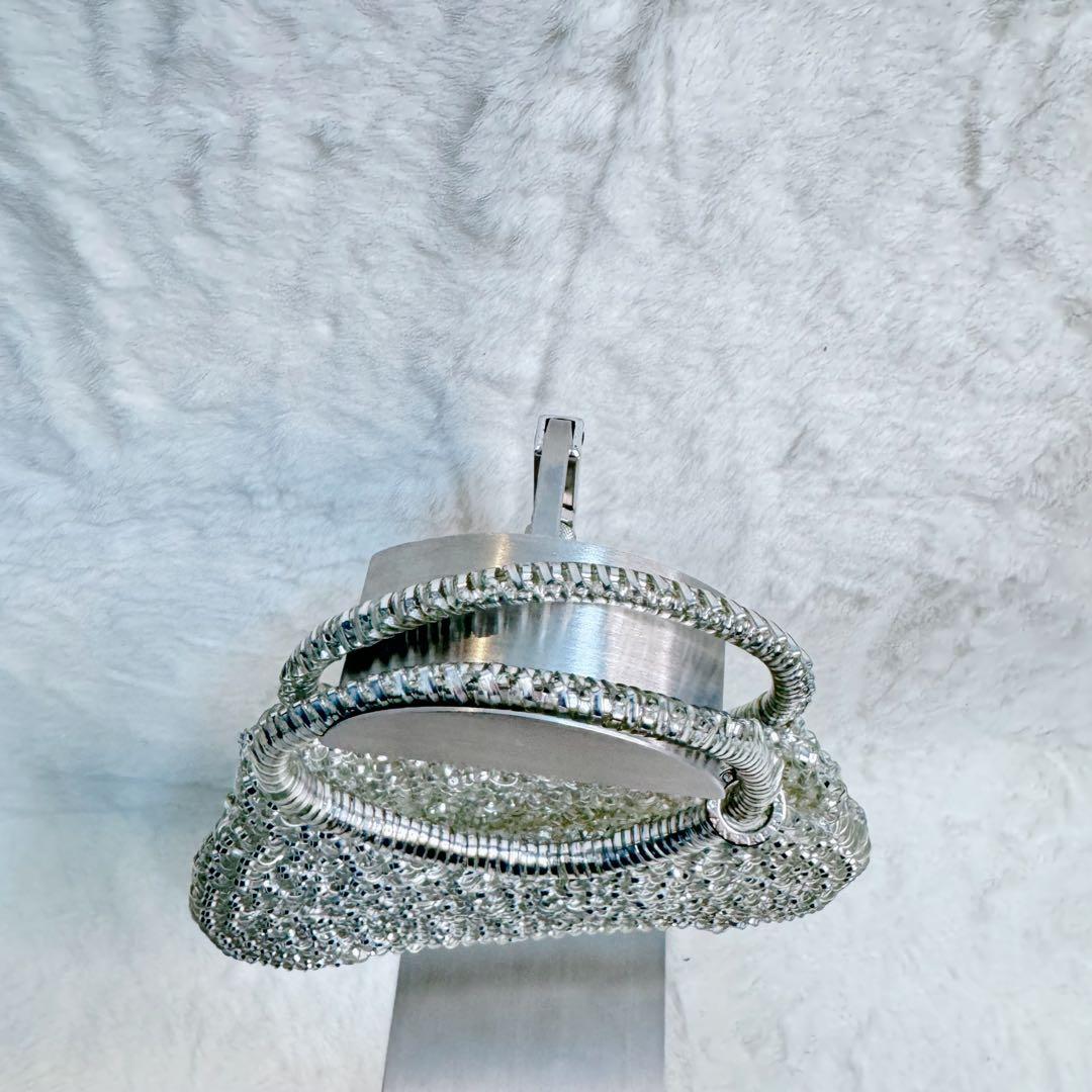 【美品】アンテプリマ ワイヤーバッグ ハンドバッグ シルバー ラウンド ミニ　銀