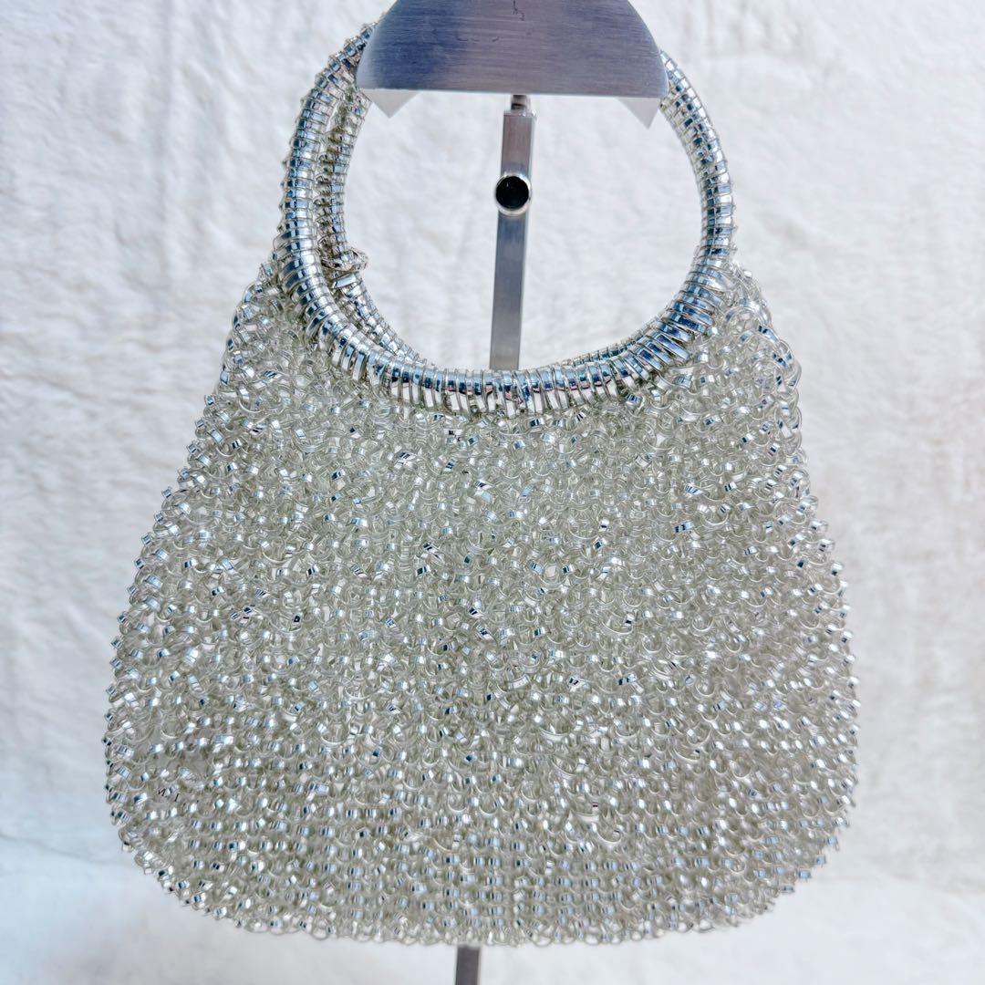 【美品】アンテプリマ ワイヤーバッグ ハンドバッグ シルバー ラウンド ミニ　銀