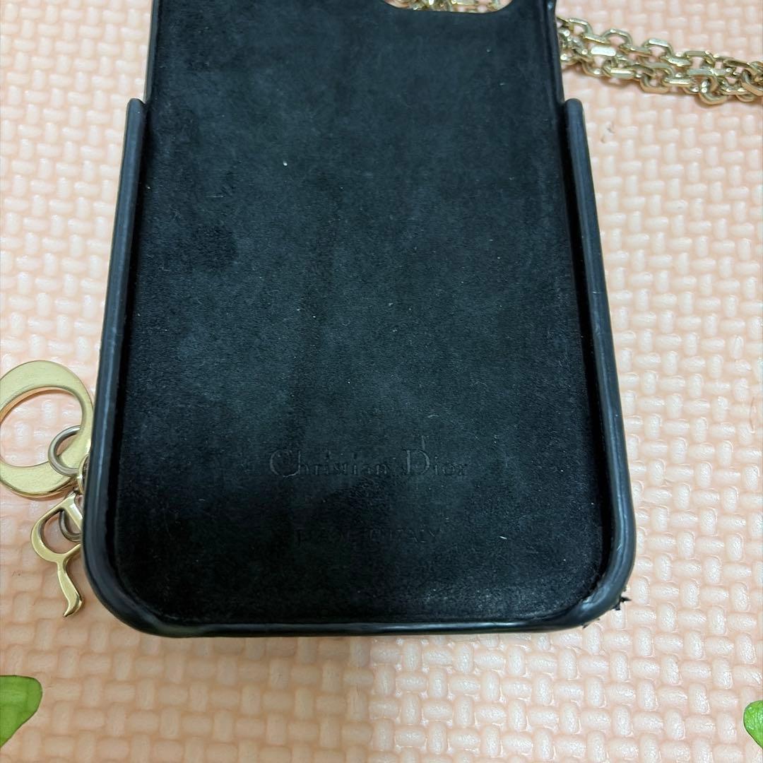 クリスチャンディオール Dior キルティング iPhoneケース ブラック