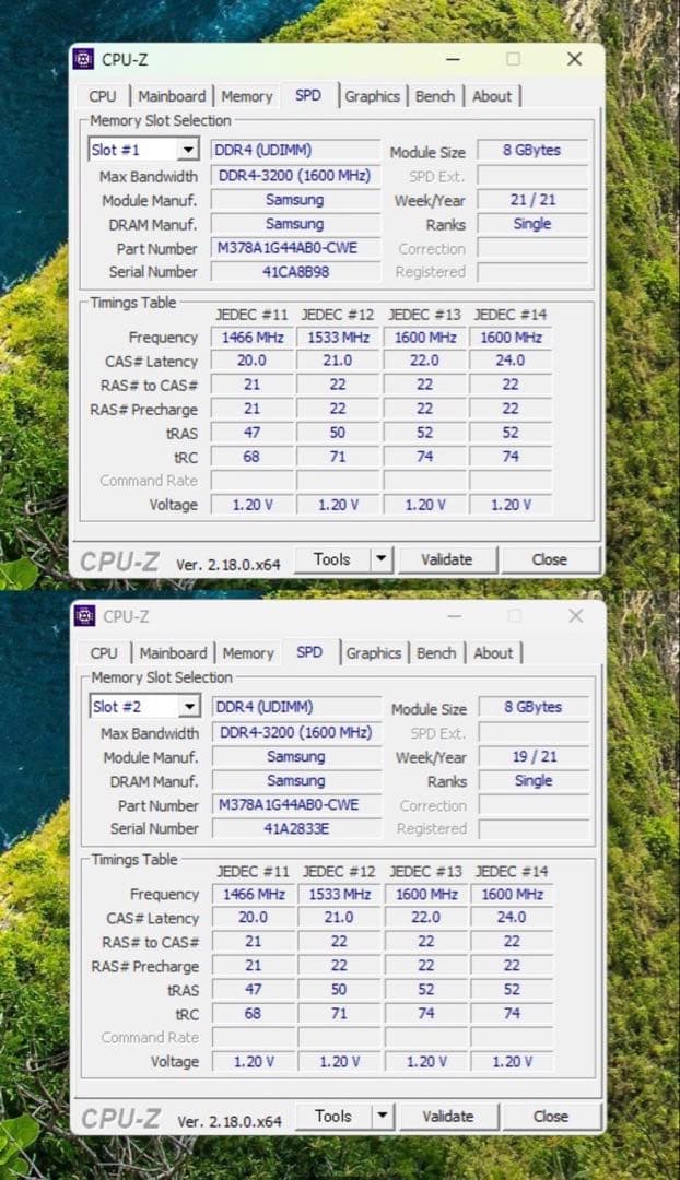SAMSUNG DDR4 3200 8GBx2枚(16GB)