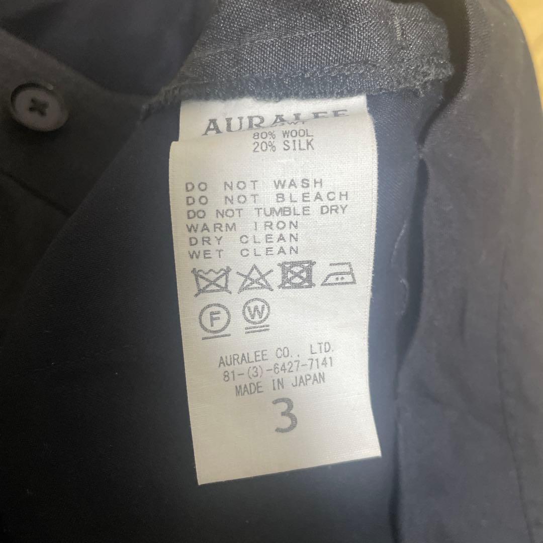 オーラリー　ウールシルクトロピカルスリットスラックス