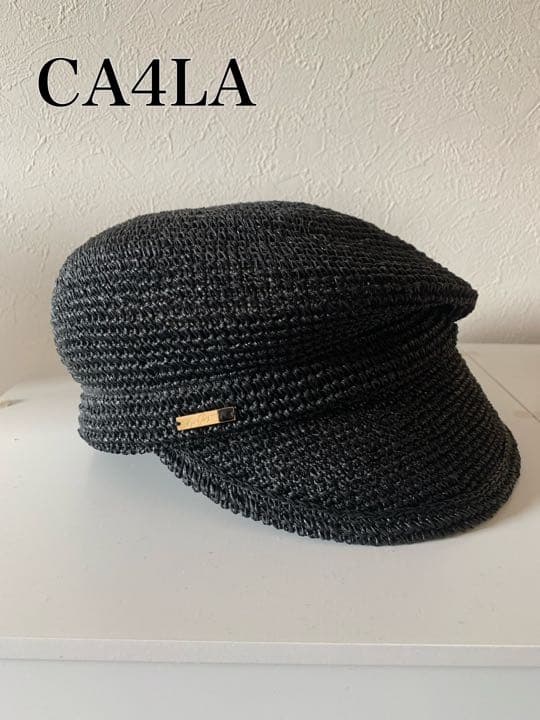 美品★ca4la ストローキャスケット黒