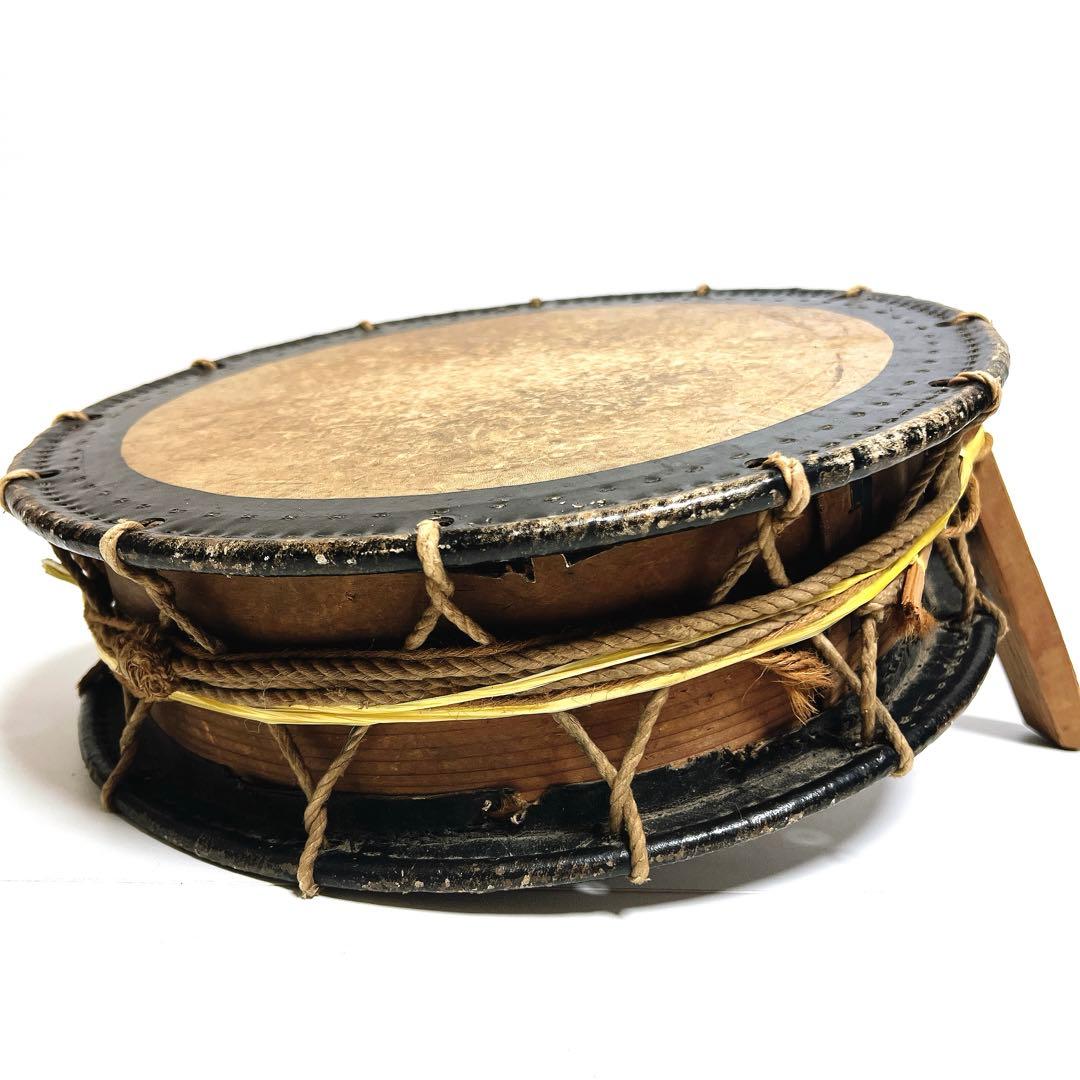 【締め太鼓】　和太鼓 36.8cm×11.2cm 打楽器　和楽器　鼓面良好