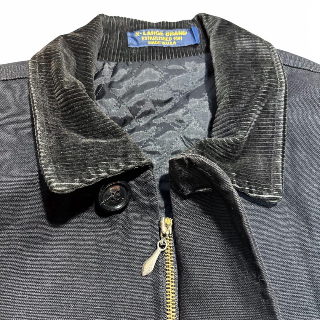 90’s XLARGE ワークジャケット USA製 犬ロゴ 黒 ブラック L