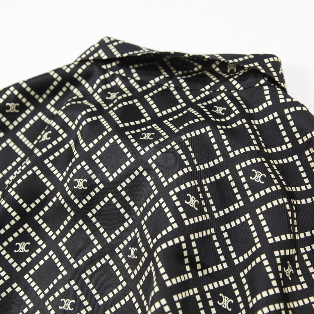 極美品 CELINE 24AW バスク ミニドレス / シルクツイル トリオンフ