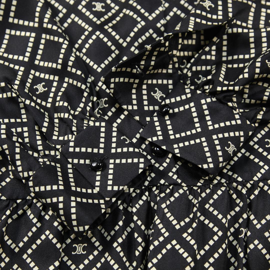 極美品 CELINE 24AW バスク ミニドレス / シルクツイル トリオンフ