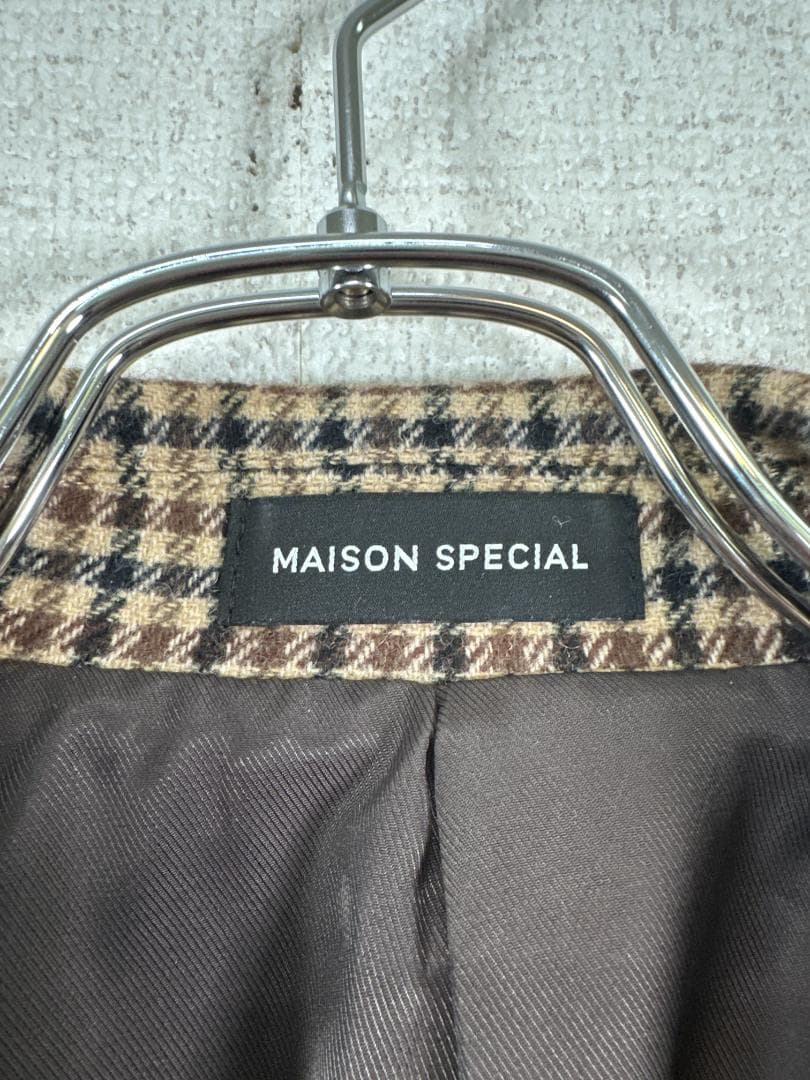 MAISON SPECIAL ウールジャケット（ベージュ×ブラウン）