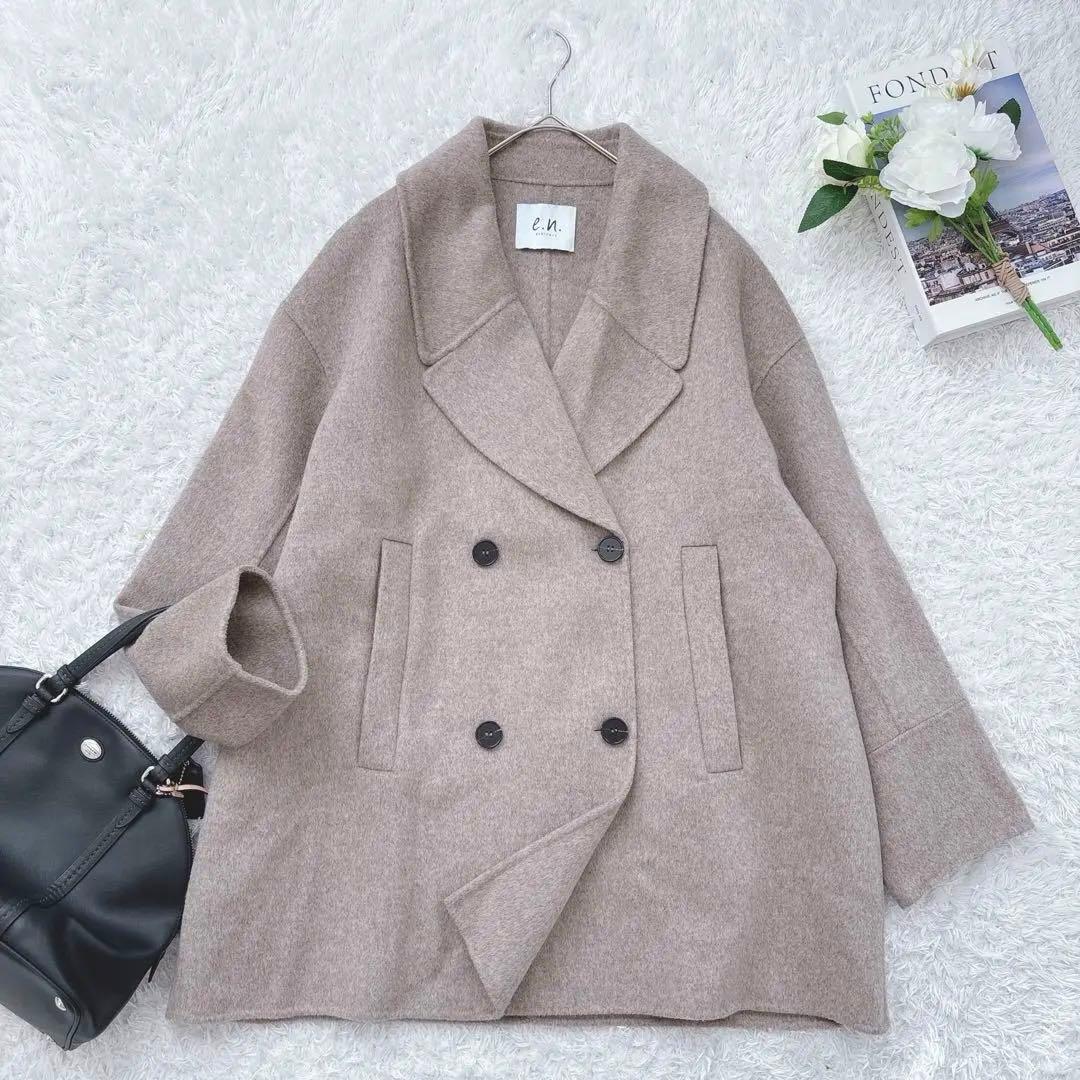 人気☆evernavy リバーピーコート ダブルブレスト エバーネイビー　M