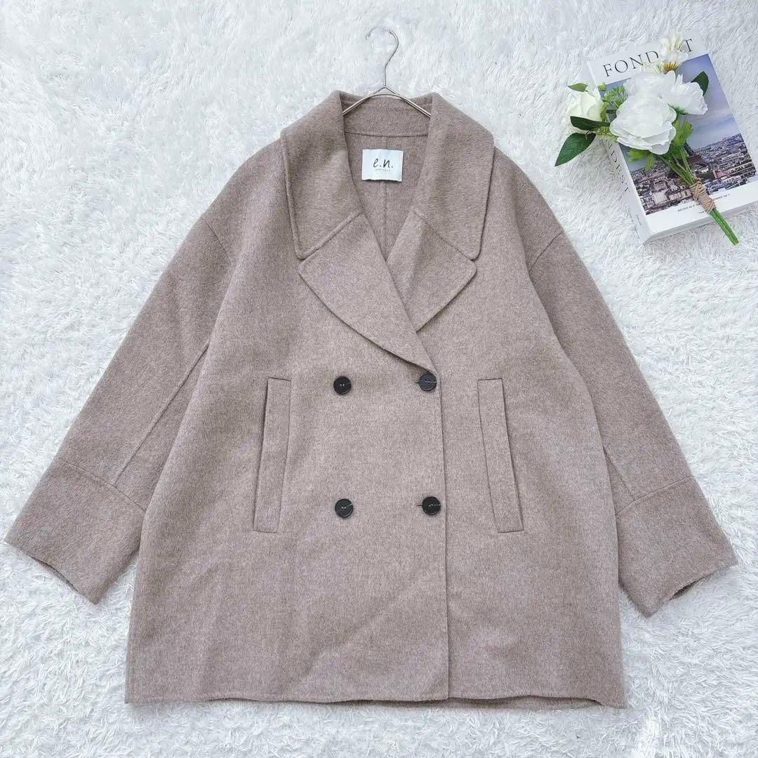 人気☆evernavy リバーピーコート ダブルブレスト エバーネイビー　M