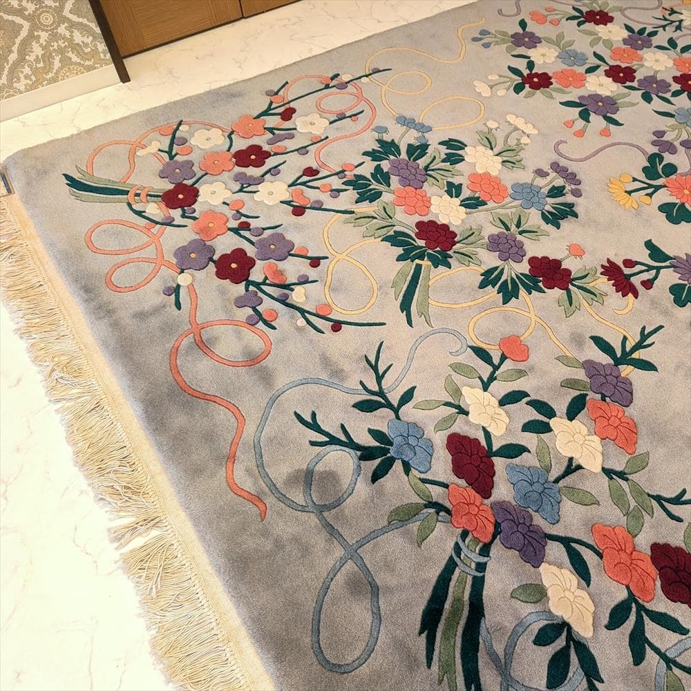 川島織物　天津手織緞通　手織り　265×265　段通　絨毯　カーペット　中国