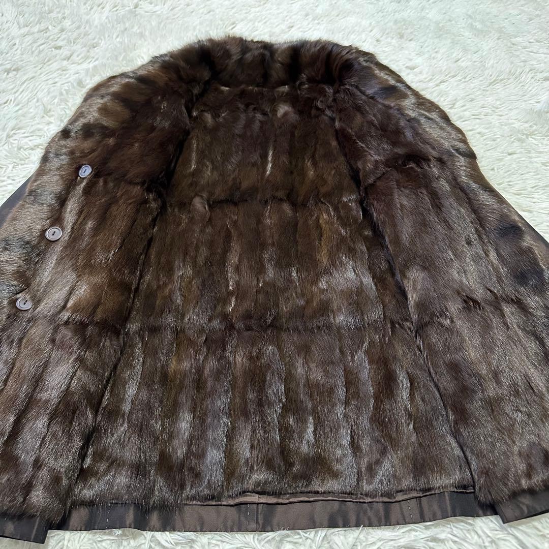 Leilian　レリアン　シルク100%　リスファー　リアルファーコート　毛皮