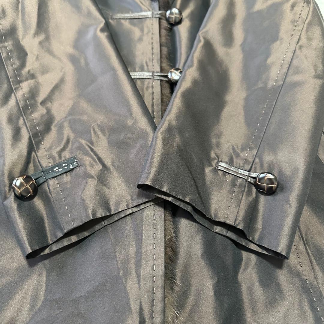 Leilian　レリアン　シルク100%　リスファー　リアルファーコート　毛皮