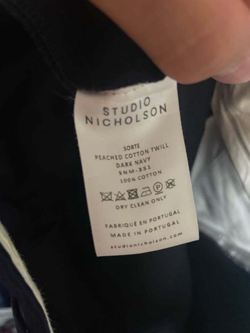 スタジオニコルソンボリュームパンツMネイビー