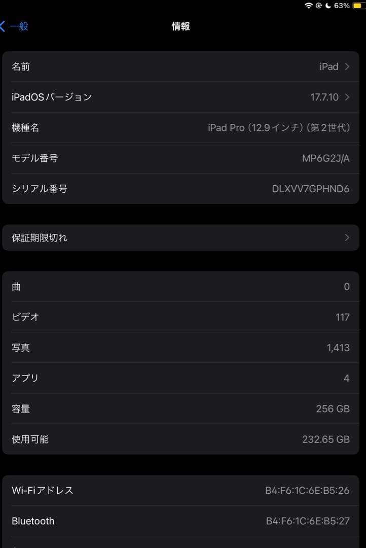 ipadpro第2世代12.9インチ
