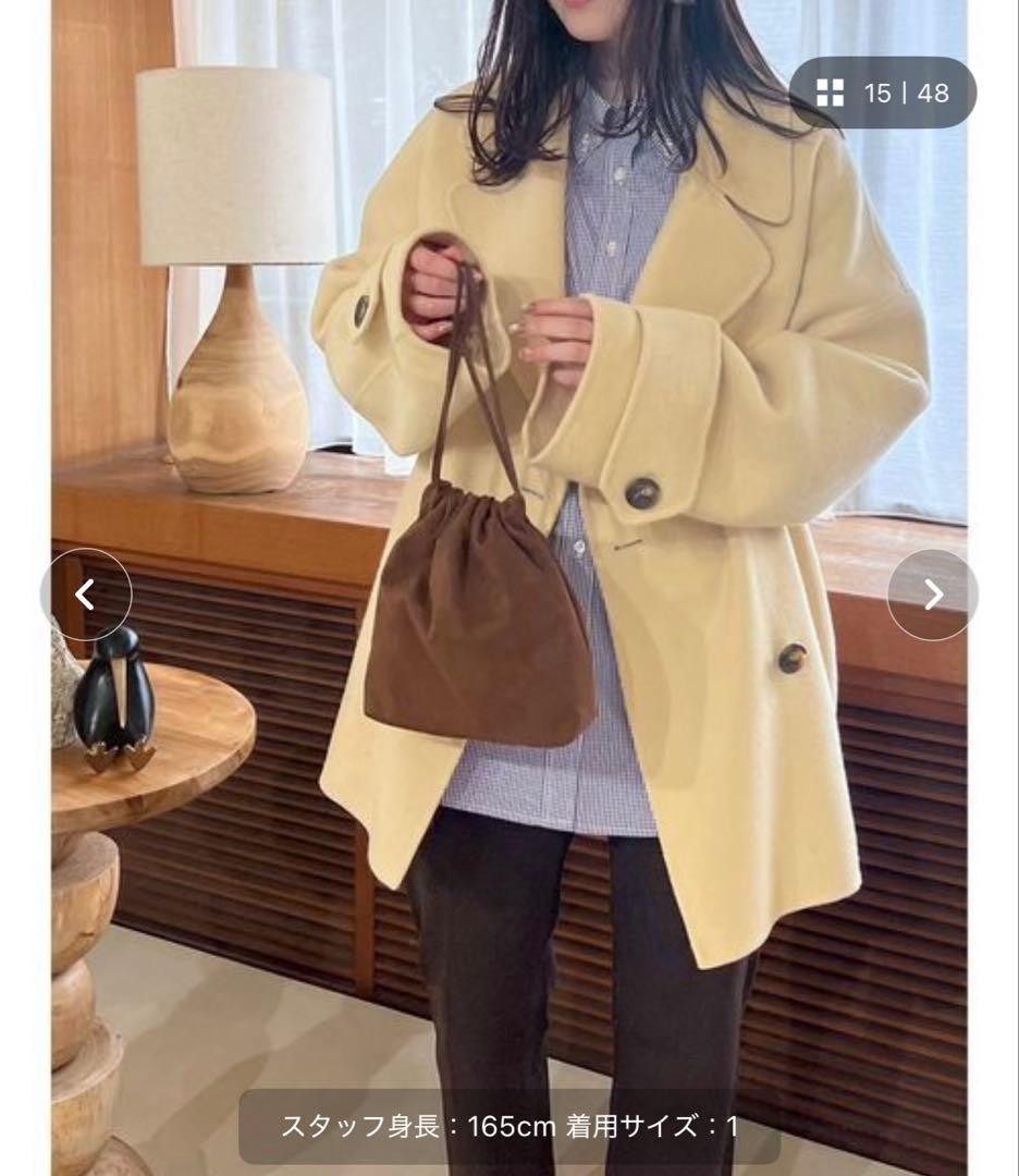 woolコクーンシルエットピーコート　サイズ0