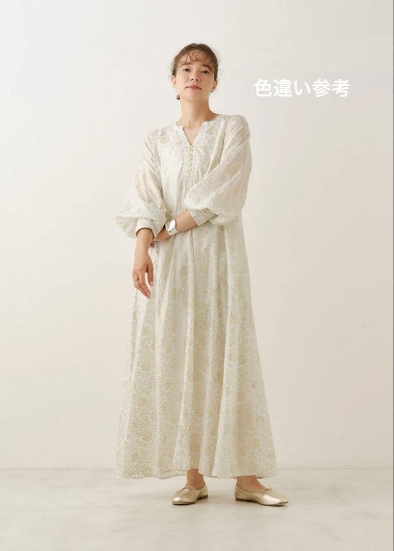 ne Quittez pas ゴールド箔プリントアラベスク柄　パープル　ヌキテパ