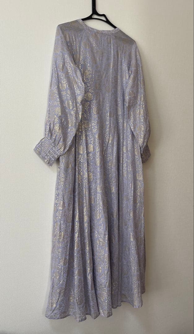 ne Quittez pas ゴールド箔プリントアラベスク柄　パープル　ヌキテパ