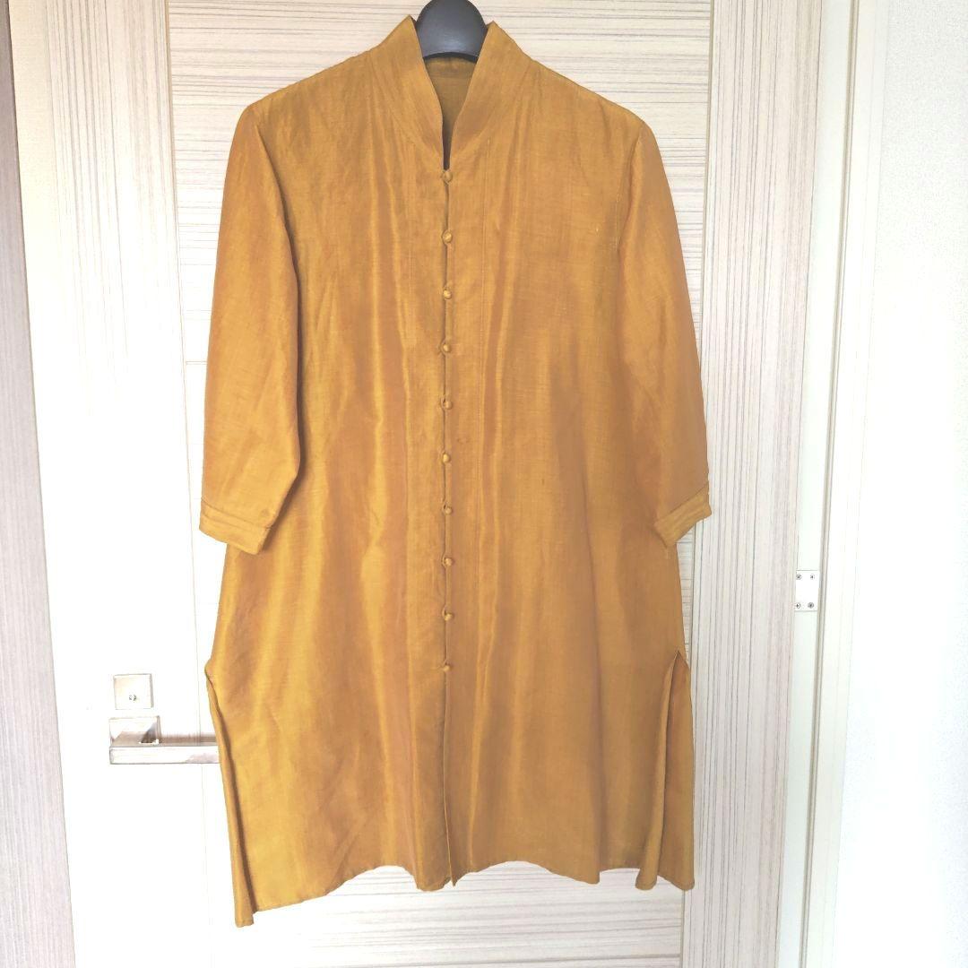 ヨーガンレール　マスタード　麻　絹　チュニックブラウス　ババグーリ