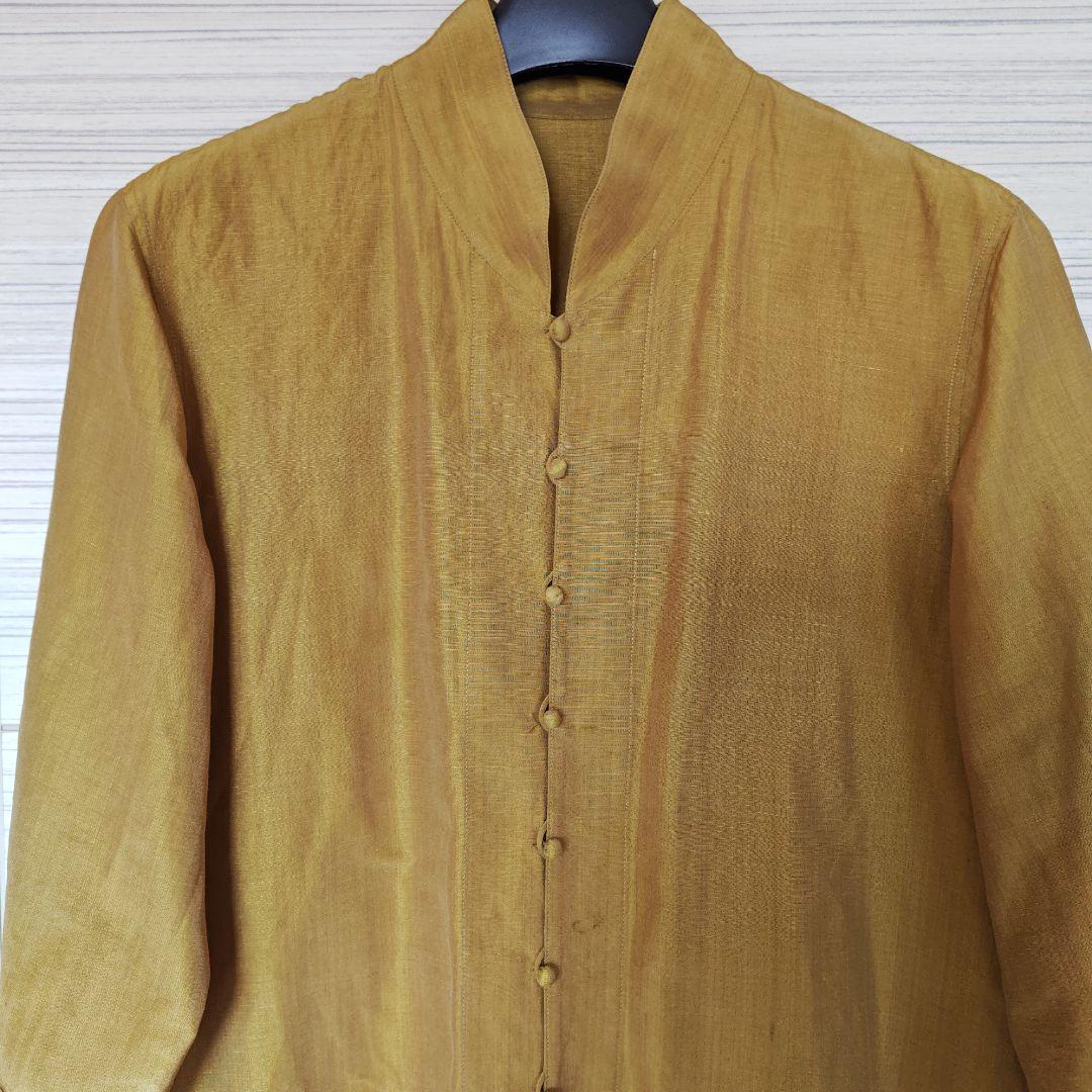 ヨーガンレール　マスタード　麻　絹　チュニックブラウス　ババグーリ