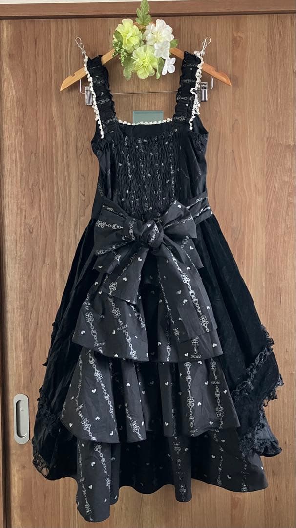 ☆h.NAOTO FRILLゴスロリブラックフィッシュテールドレスロリータフリル