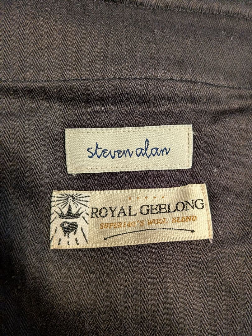 Steven alan ウール ツープリーツ スラックス BOLD ブラック M