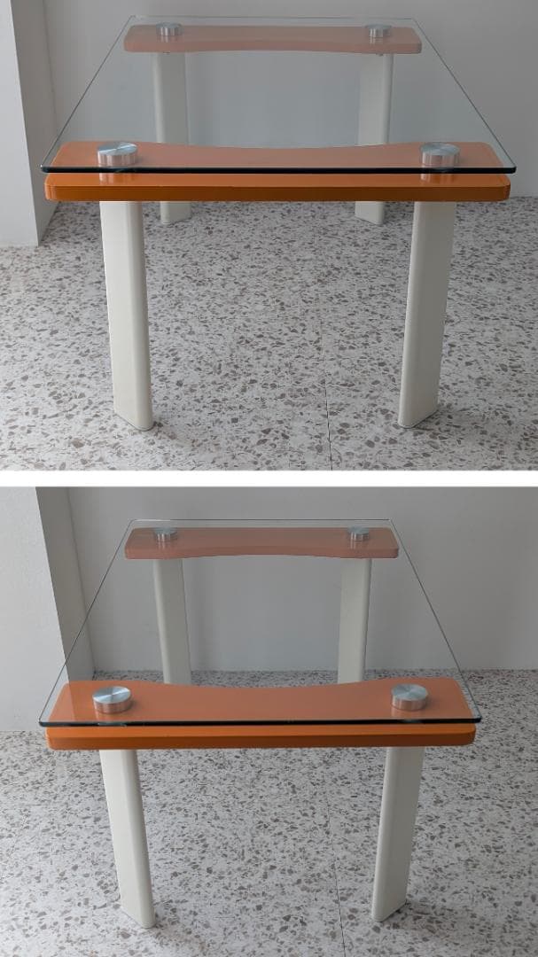 00s OLD ガラス サイド テーブル スペースエイジ ポップ Y2K 小さめ