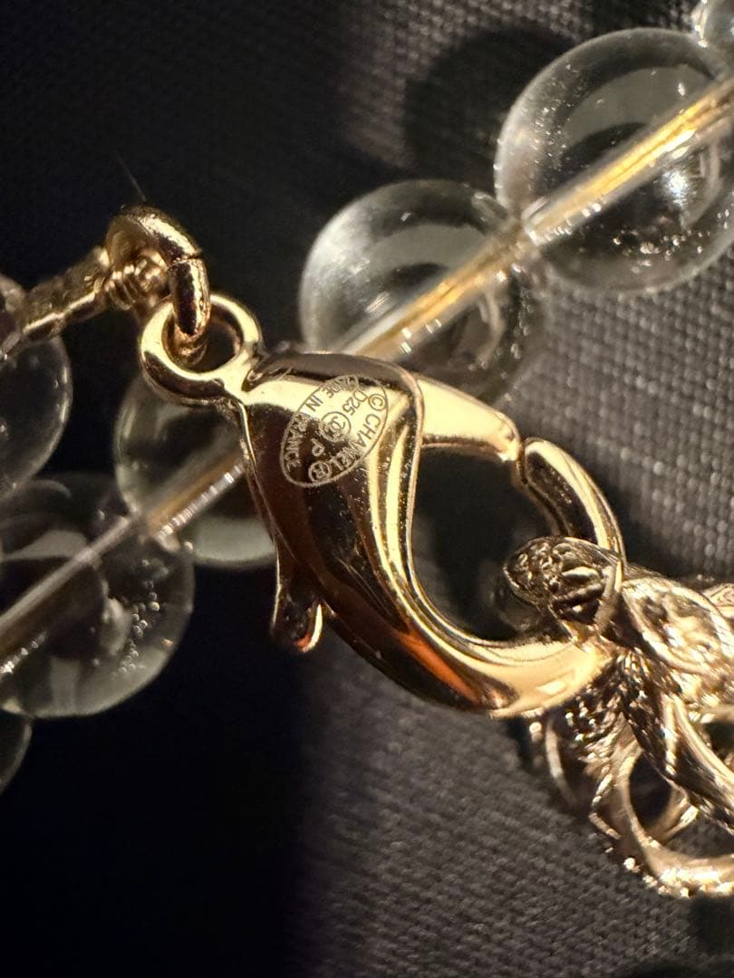 CHANEL クリスタルリボンパールネックレス　25P 希少