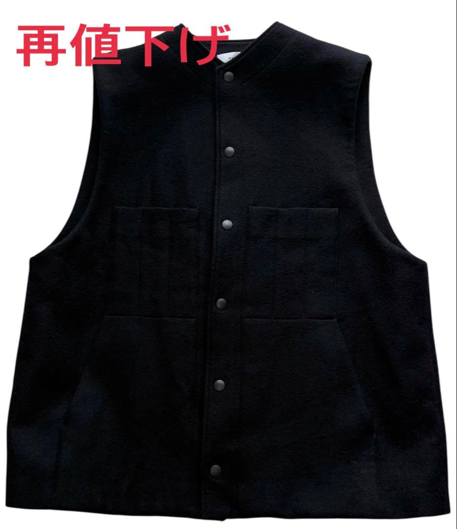 【再値下げ】美品　HYKE WOOL WORK ロングベスト　　 ブラック