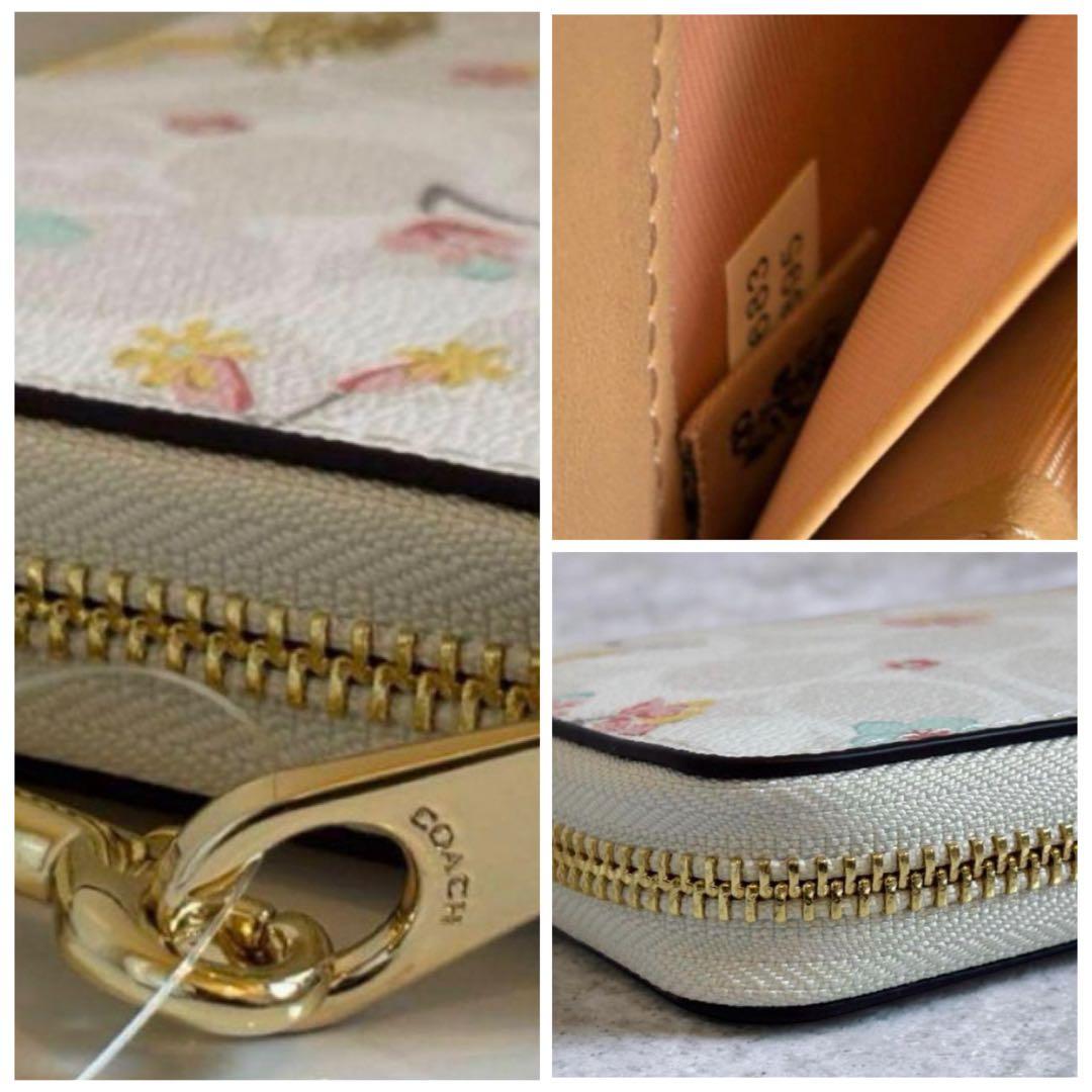 【新品】COACH 長財布花柄ホワイトマルチ