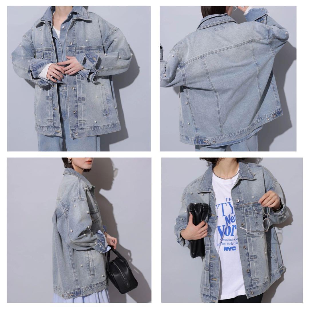 【美品】 Arpege story パール付きBIG Gジャン デニムジャケット