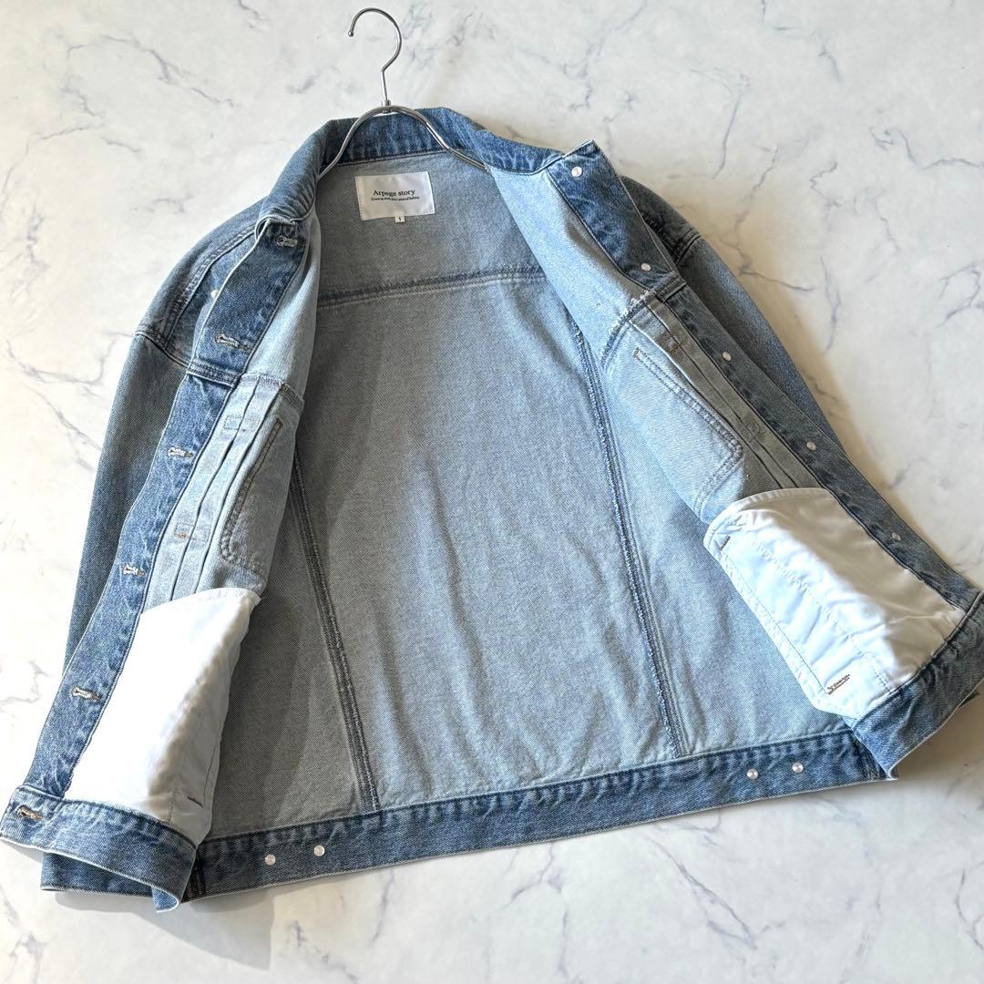 【美品】 Arpege story パール付きBIG Gジャン デニムジャケット