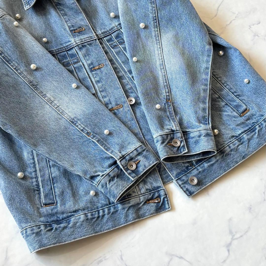 【美品】 Arpege story パール付きBIG Gジャン デニムジャケット