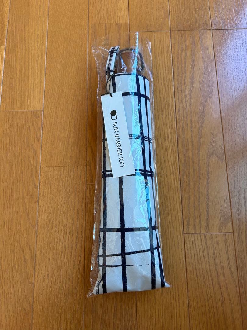 サンバリア100 ２段折　格子　ネイビー