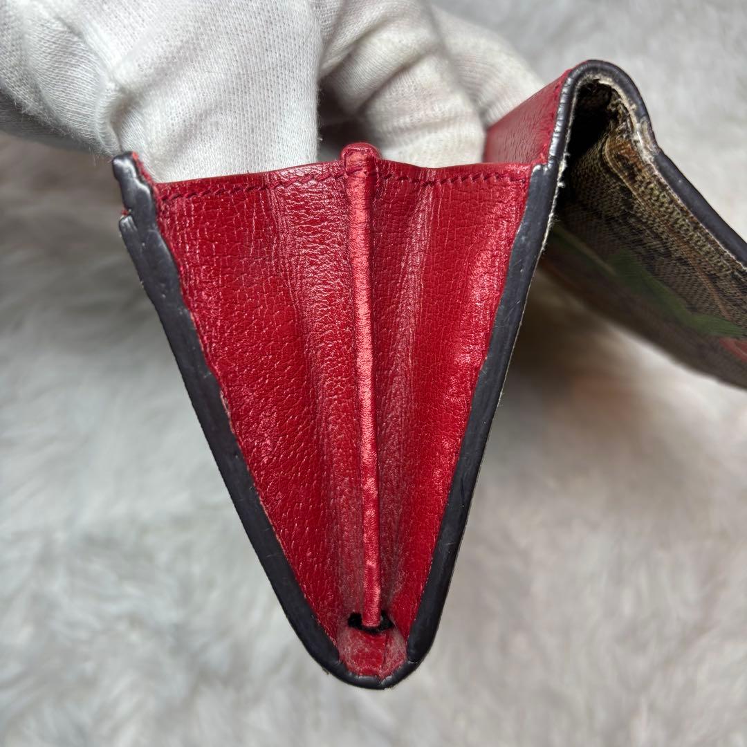 ✨美品✨ グッチ 長財布 ティアン 花 鳥 GGスプリーム 折り財布 レザー