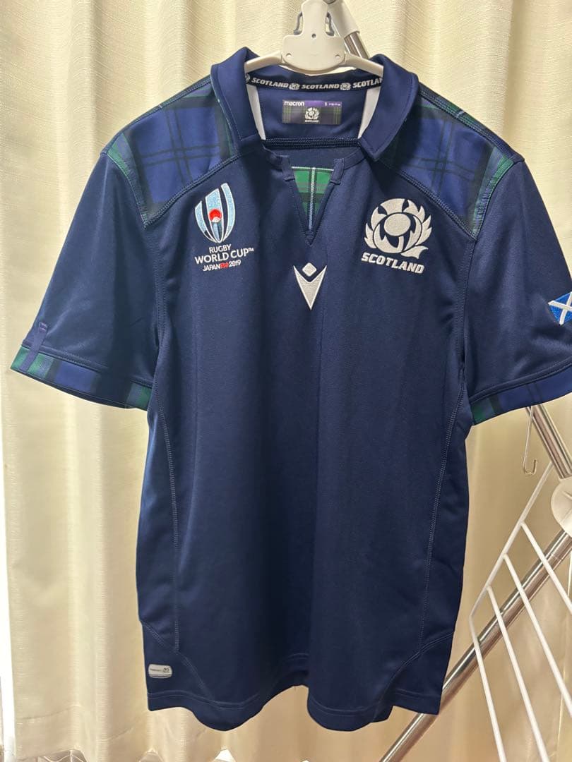 スコットランド代表 ワールドカップ2019　ラガーシャツ ネイビー　macron