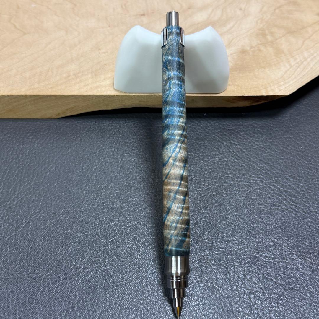 168栃トラ杢スタビ　木製シャーペン　最強低重心R② ステンレス